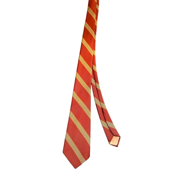 Other - Vintage Elegant Striped Orange and Yellow Tie